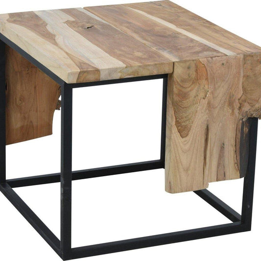 Mesa de Centro De Madera y Metal - 54x50x46cm-ivvidek