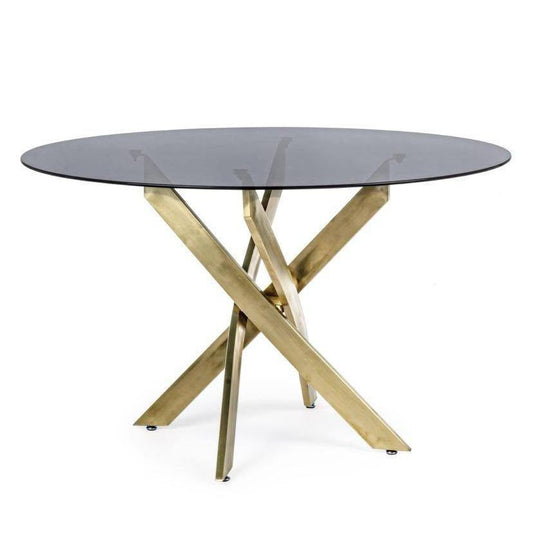 Mesa Redonda "GEORGE" con patas Doradas - Ø120cm-ivvidek
