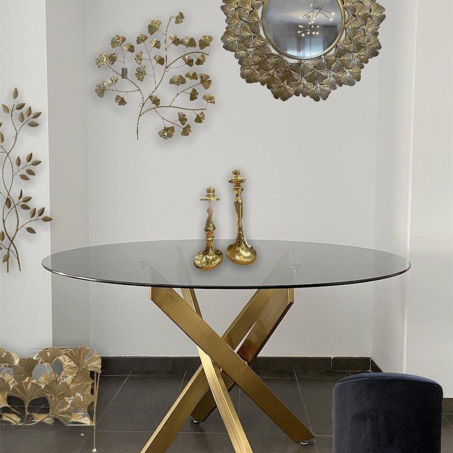 Mesa Redonda "GEORGE" con patas Doradas - Ø120cm-ivvidek