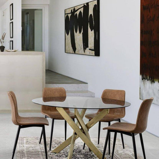 Mesa Redonda "GEORGE" con patas Doradas - Ø120cm-ivvidek