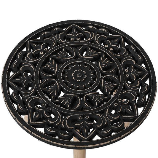 Mesita Auxiliar Mandala Tallada - Ø35 x 40cm-ivvidek