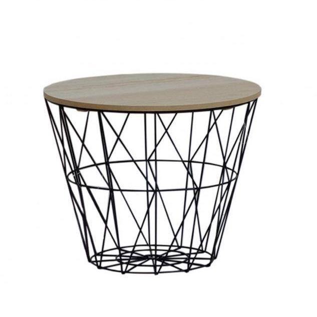 Mesita Auxiliar Metal Negro - Ø38 x 32cm-ivvidek