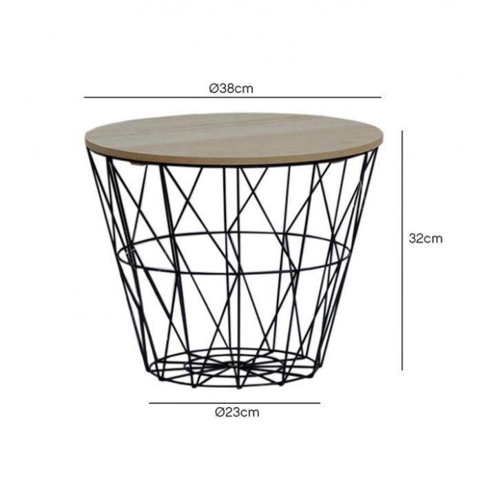 Mesita Auxiliar Metal Negro - Ø38 x 32cm-ivvidek