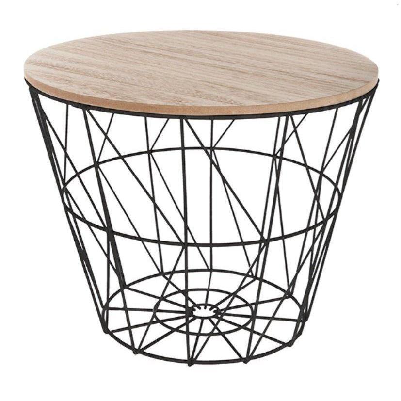 Mesita Auxiliar Metal Negro - Ø38 x 32cm-ivvidek