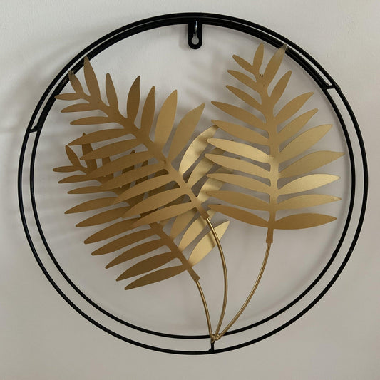 Mural Decorativo “Chic Hojas” Dorado - Ø40cm-ivvidek