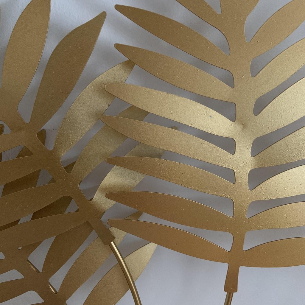 Mural Decorativo “Chic Hojas” Dorado - Ø40cm-ivvidek