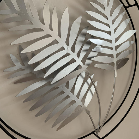 Mural Decorativo “Chic Hojas” Plata - Ø40cm-ivvidek