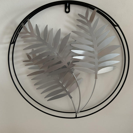 Mural Decorativo “Chic Hojas” Plata - Ø40cm-ivvidek