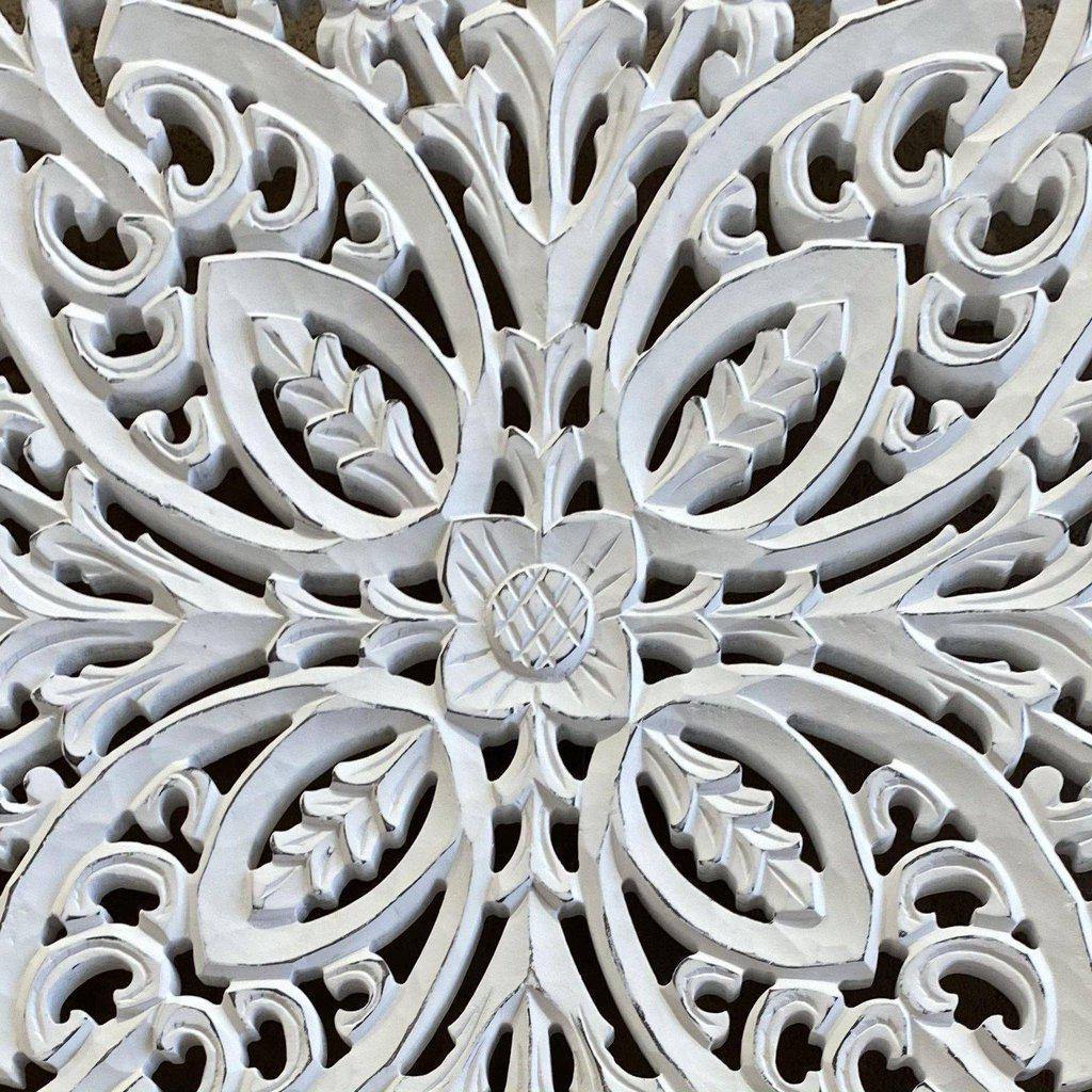 Mural Decorativo Mandala - Blanco Roto 60 x 60cm-ivvidek