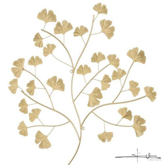 Panel Mural de Hojas Doradas - Metal Chic-ivvidek