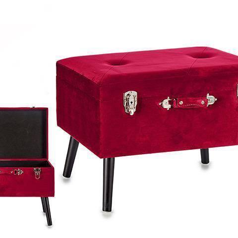 Puff Taburete Maletín Terciopelo - Granate-ivvidek