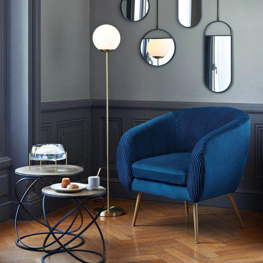 Sillón Azul "Solaro" de terciopelo-ivvidek