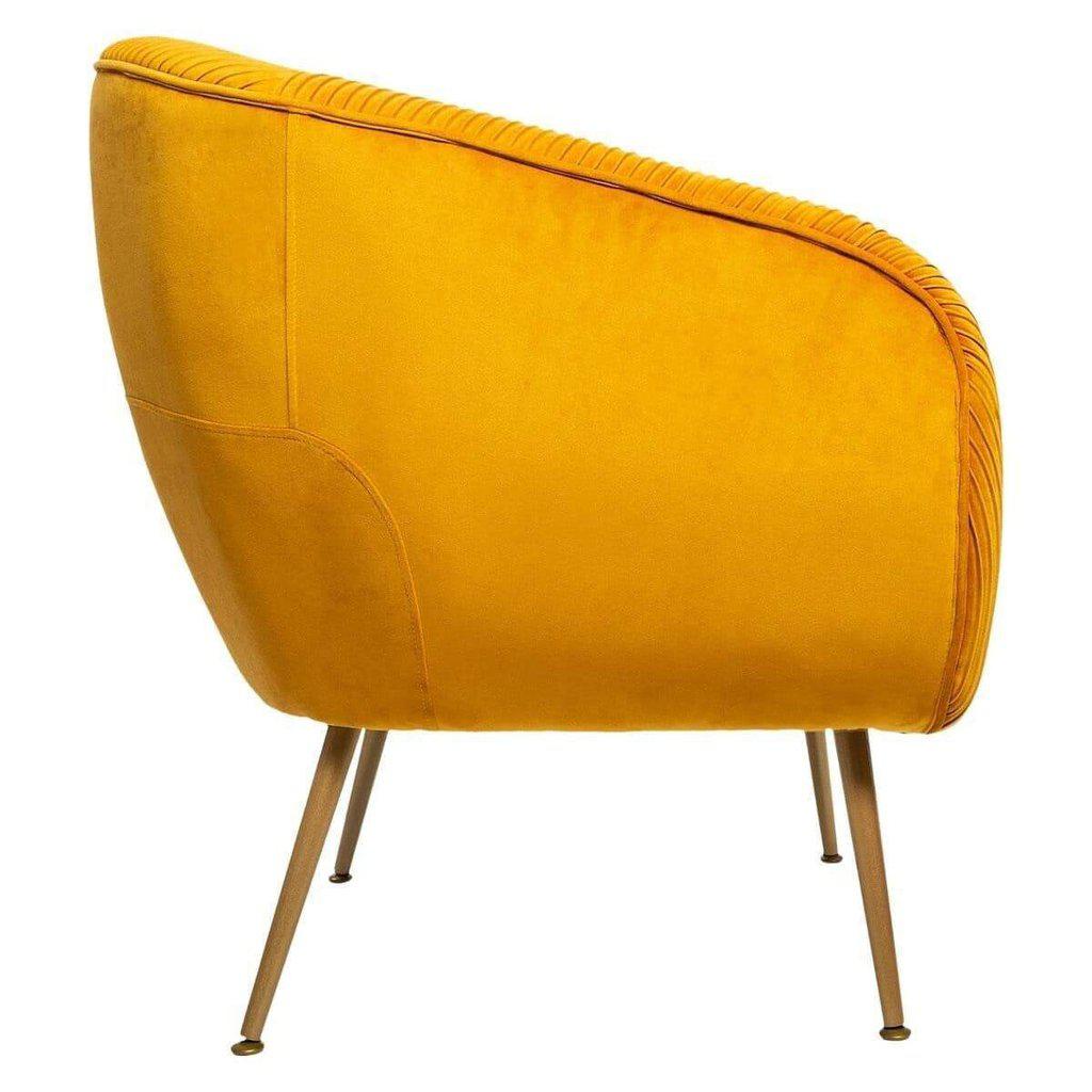 Sillón Mostaza "Solaro" de terciopelo-ivvidek