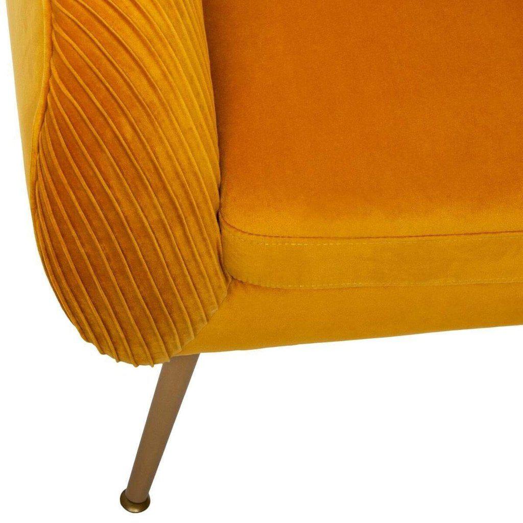 Sillón Mostaza "Solaro" de terciopelo-ivvidek