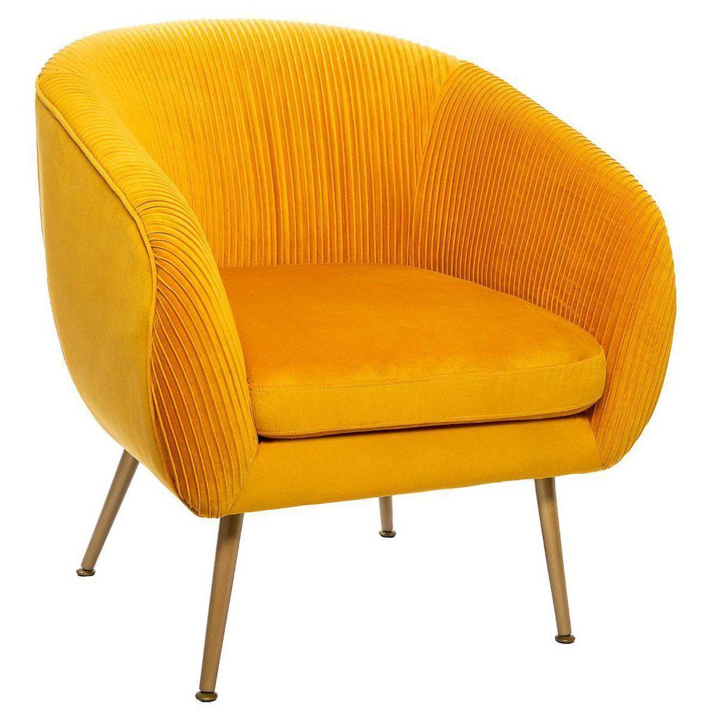 Sillón Mostaza "Solaro" de terciopelo-ivvidek