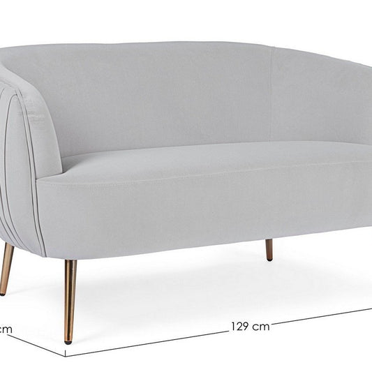 Sofá de Terciopelo Gris Pastel - “Linsay”-ivvidek