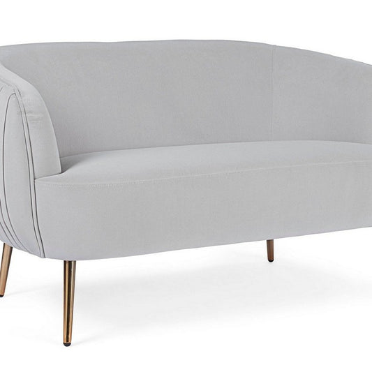 Sofá de Terciopelo Gris Pastel - “Linsay”-ivvidek