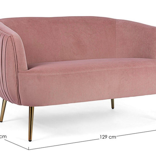 Sofá de Terciopelo Rosa Pastel - “Linsay”-ivvidek