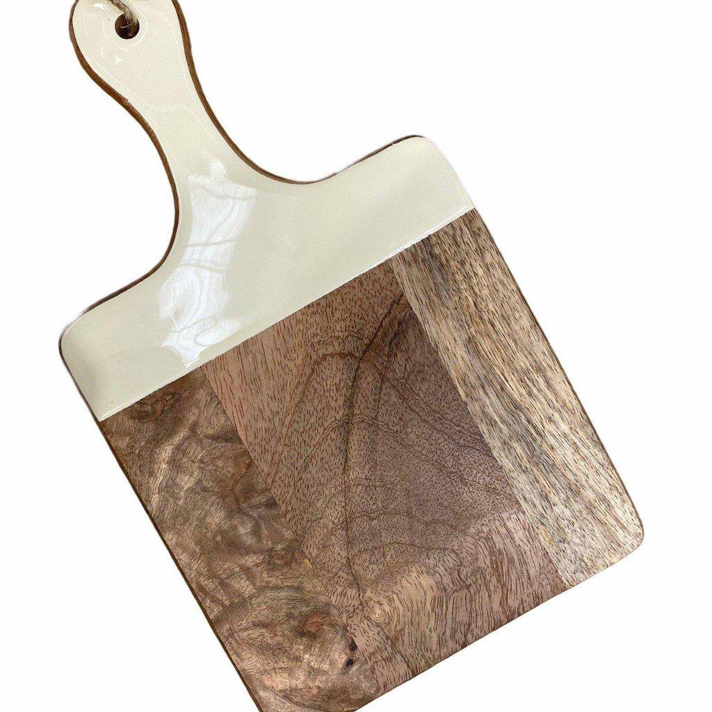 Tabla de Madera de Mango con asa de Cerámica - 35x20cm-ivvidek