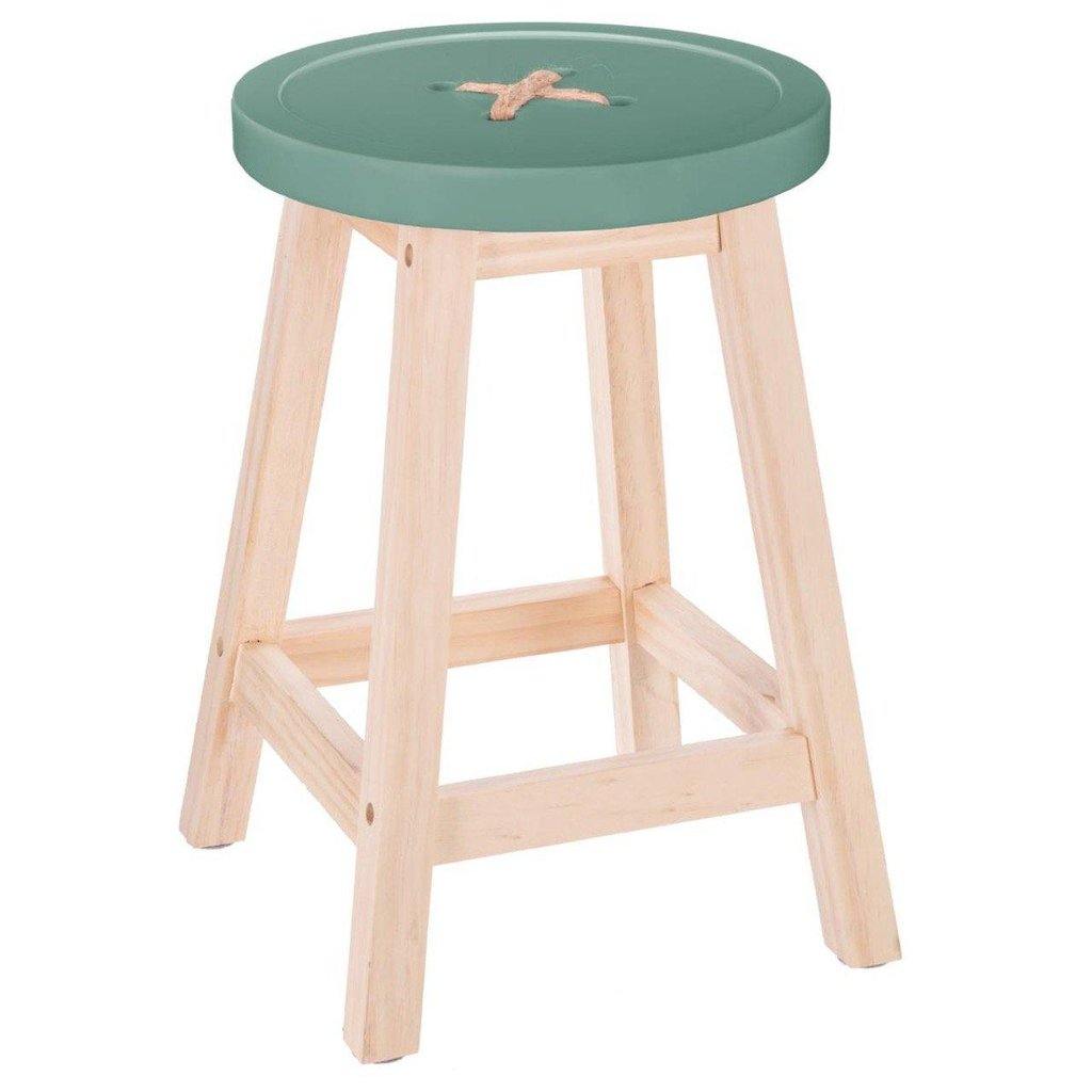 Taburete de Madera “BOTÓN” Verde - 30 x 45cm-ivvidek