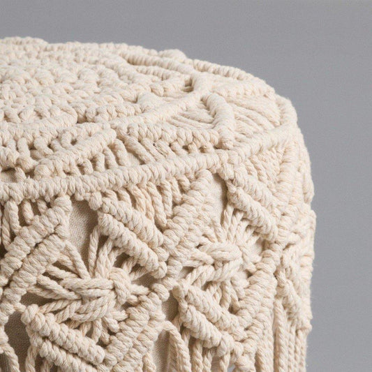 Taburete Macramé "SHINE" - 30 x 30 x 42cm-ivvidek