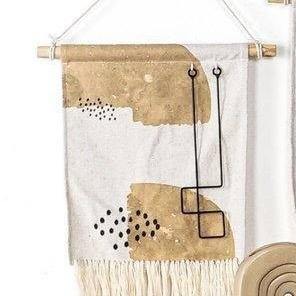 Tapiz de pared con flecos y metal - 36 x 52cm-ivvidek