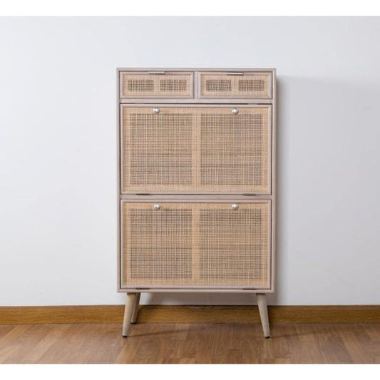 Zapatero de Rejilla y Ratán Trento - 70 x 30,5 x 120cm-ivvidek