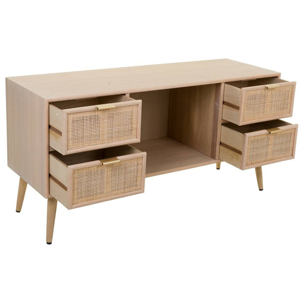 Mueble bajo de Madera y Ratán - "Trento"