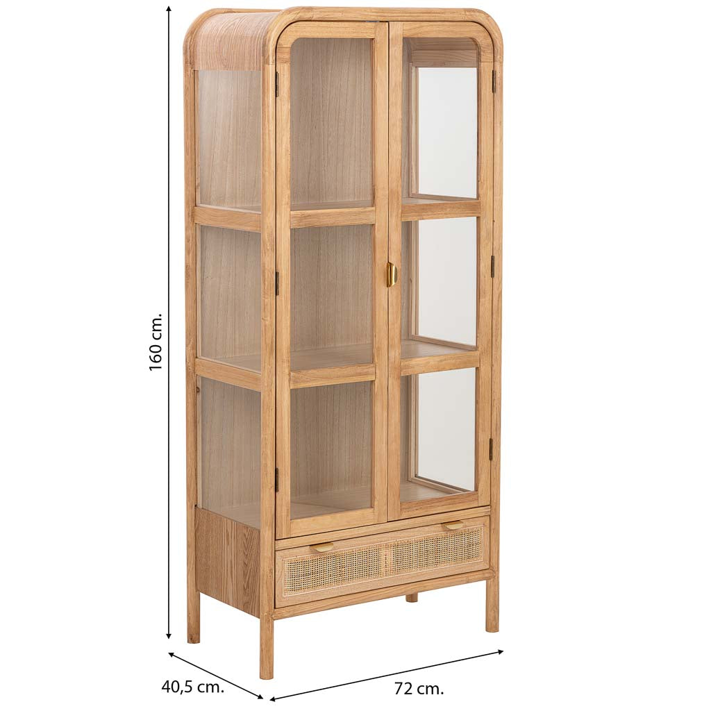 Vitrina de Madera y Ratán dos puertas - "Nudo"