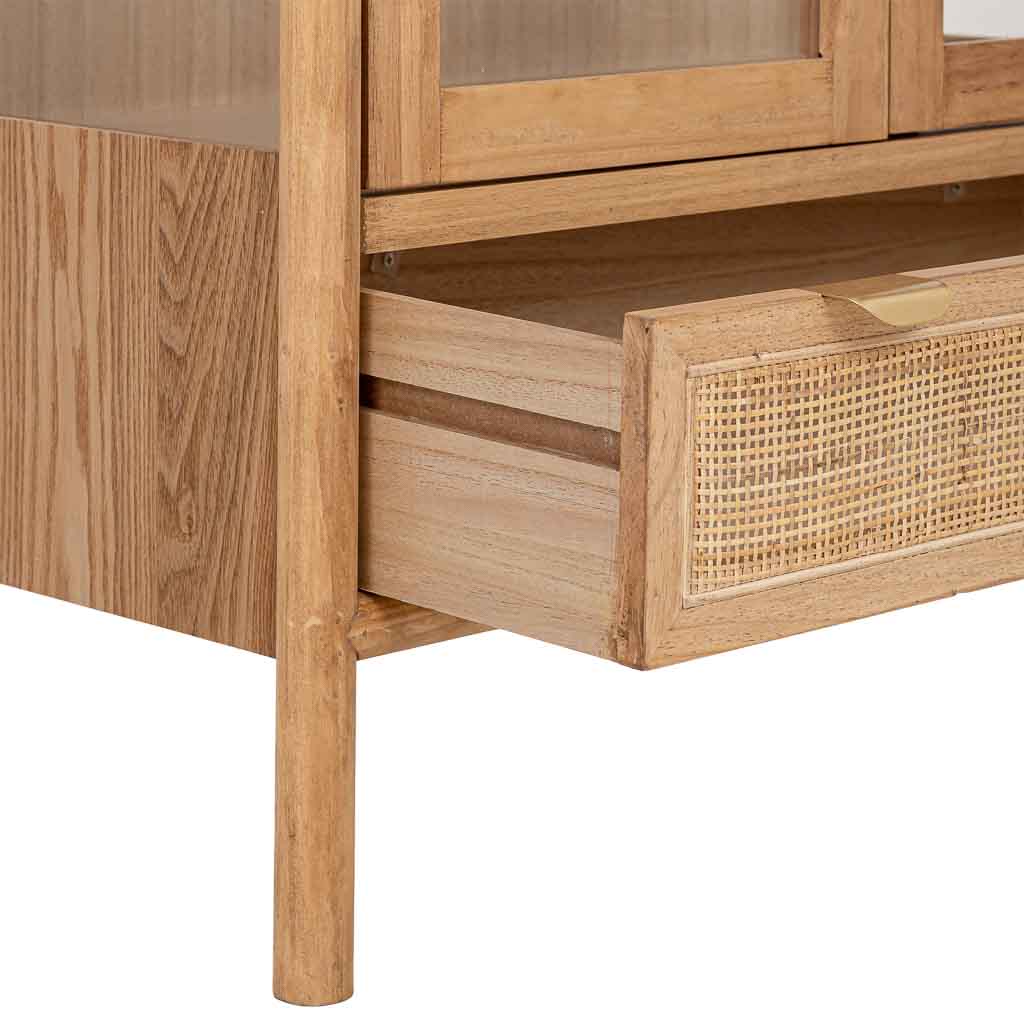 Vitrina de Madera y Ratán dos puertas - "Nudo"