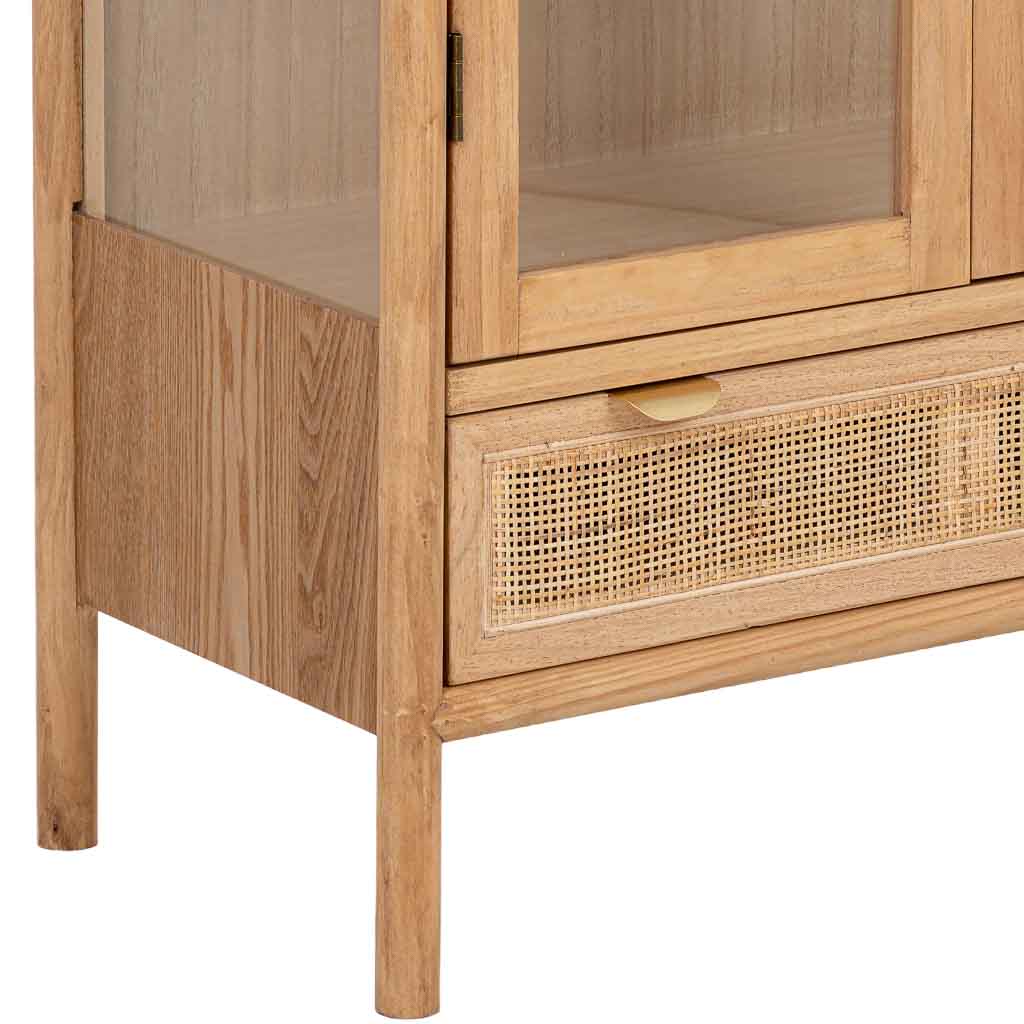 Vitrina de Madera y Ratán dos puertas - "Nudo"