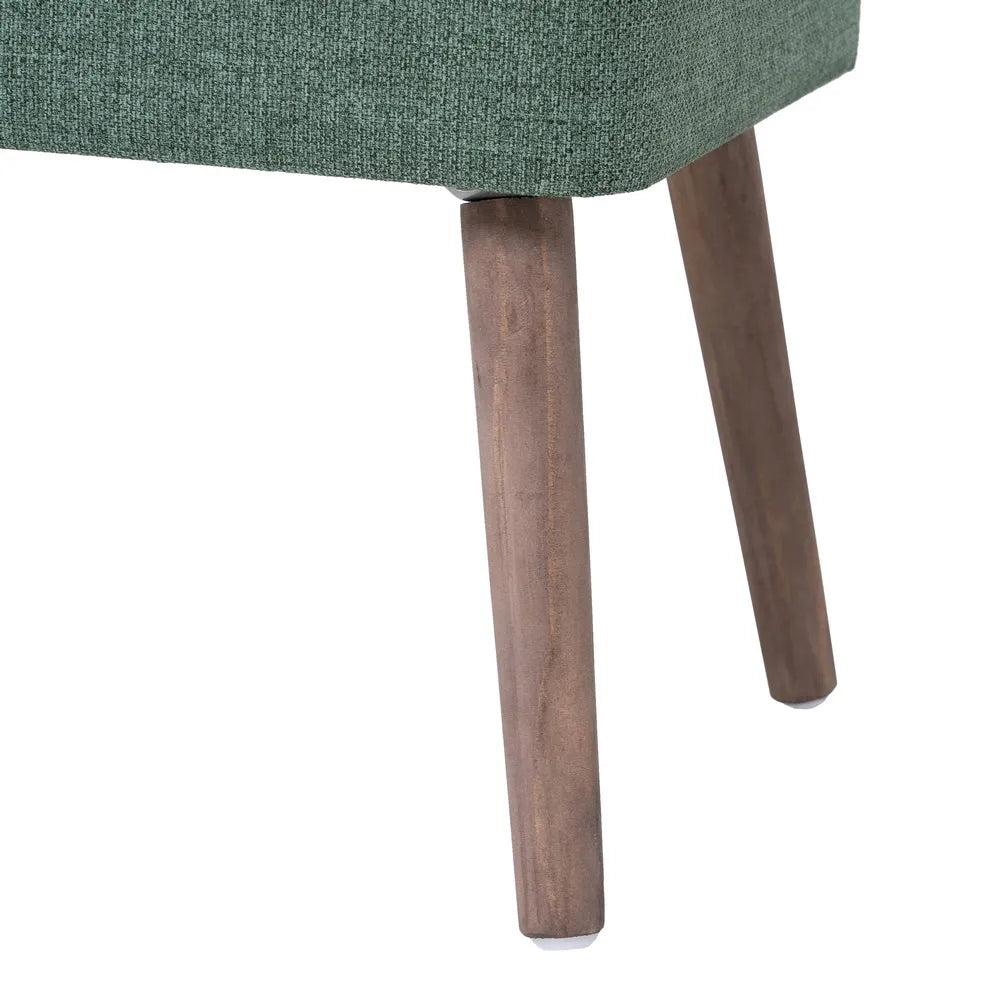 Banqueta Baúl Maleta Verde de Tejido y Madera - "LOREN"