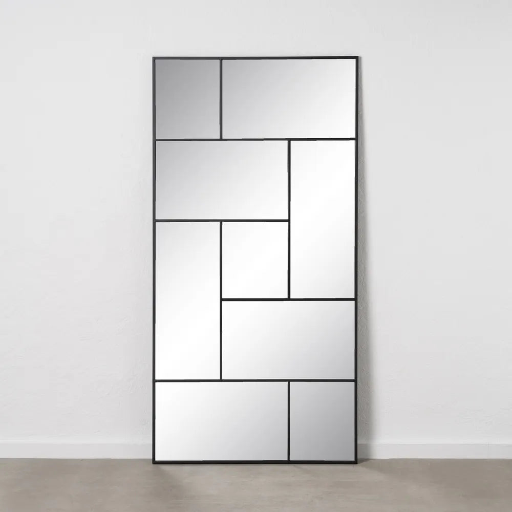 Espejo Ventana de Metal Negro - "Anxis" - 90x180cm