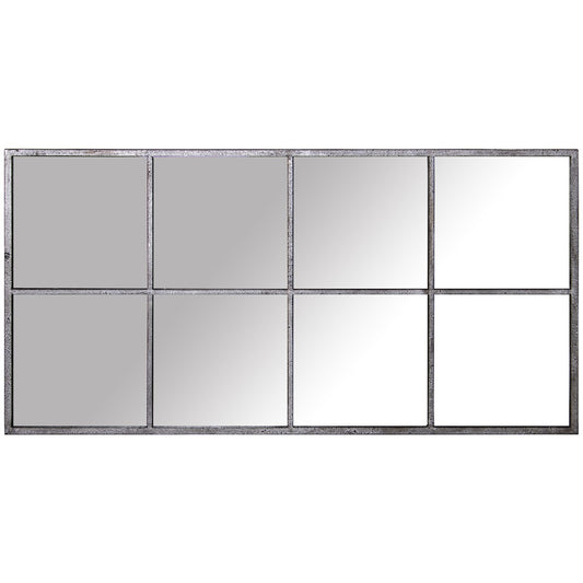 Espejo Ventana de Metal Negro Plata Desgastado - "LOFT" - 80x160cm