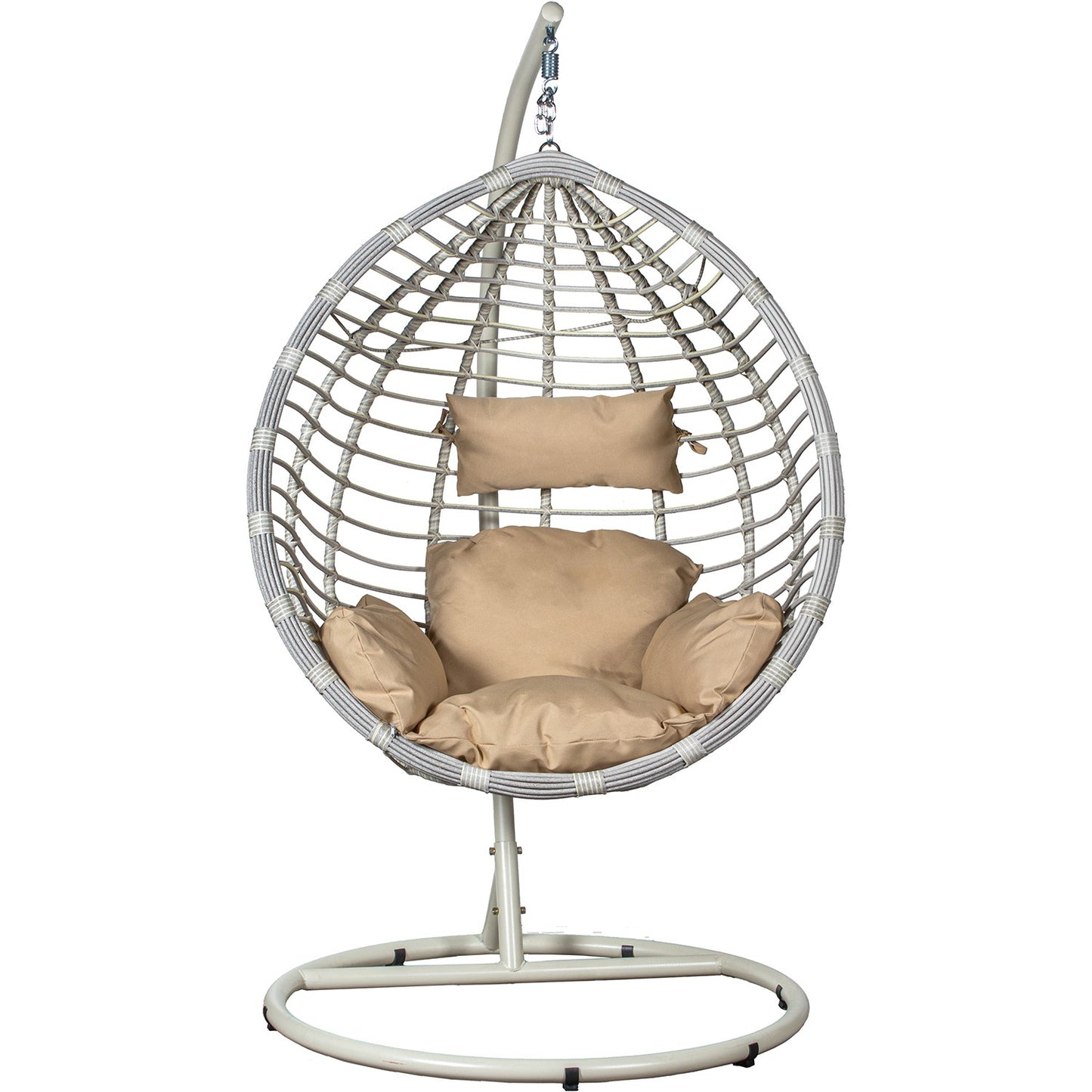 Sillón Balancín de Ratán y Metal - "Blanco"