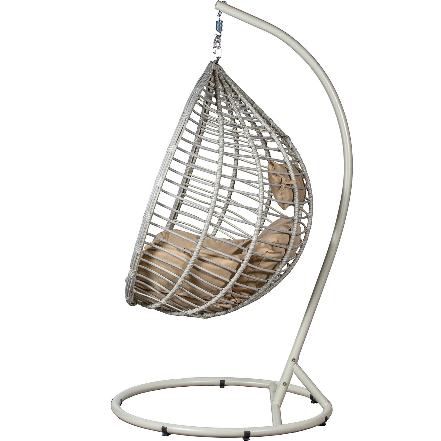 Sillón Balancín de Ratán y Metal - "Blanco"