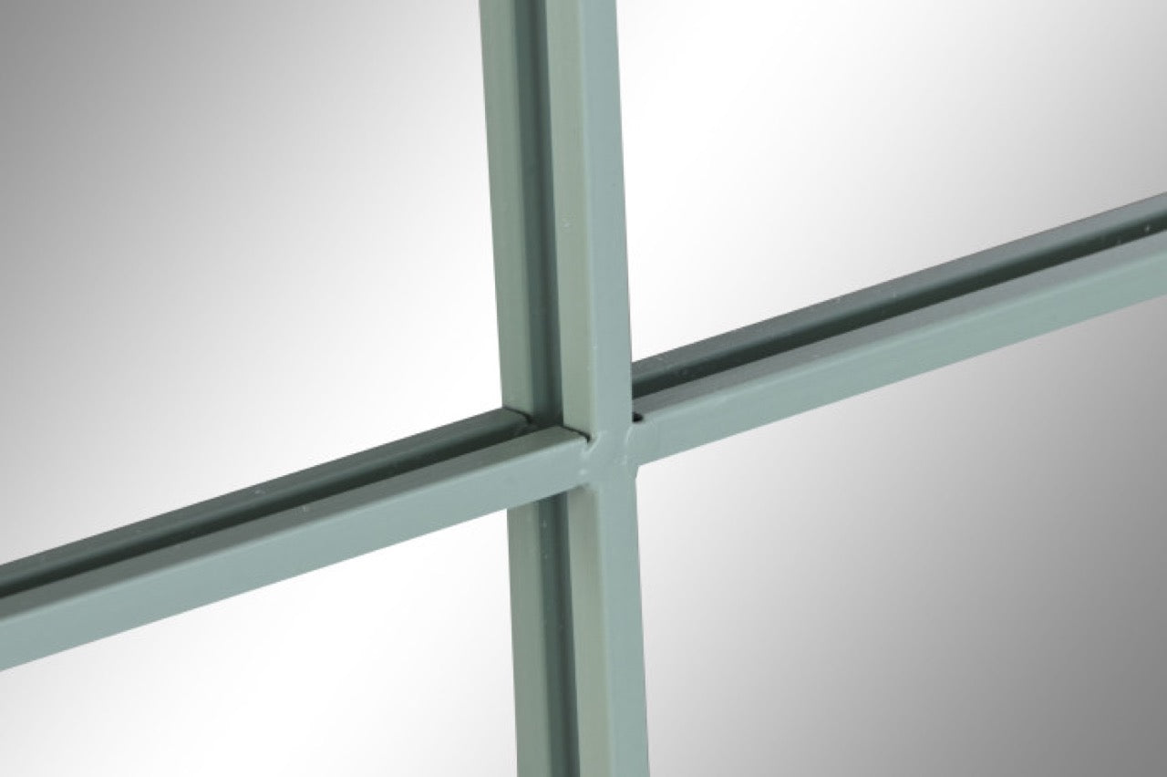 Espejo Ventana de Metal Verde Pastel - “NOE” - 122x122cm