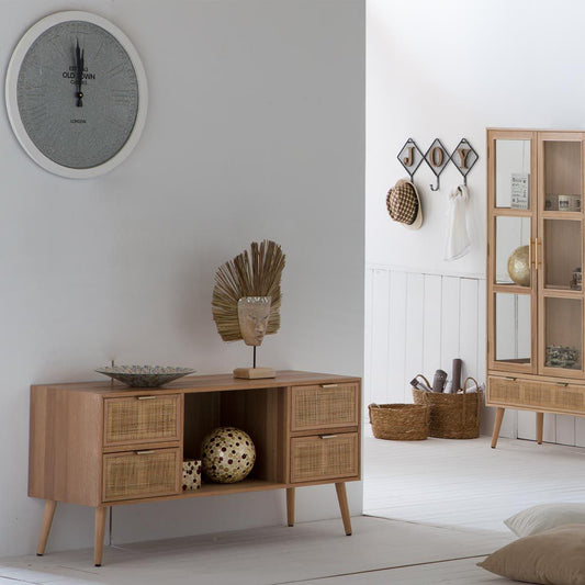 Mueble bajo de Madera y Ratán - "Trento"