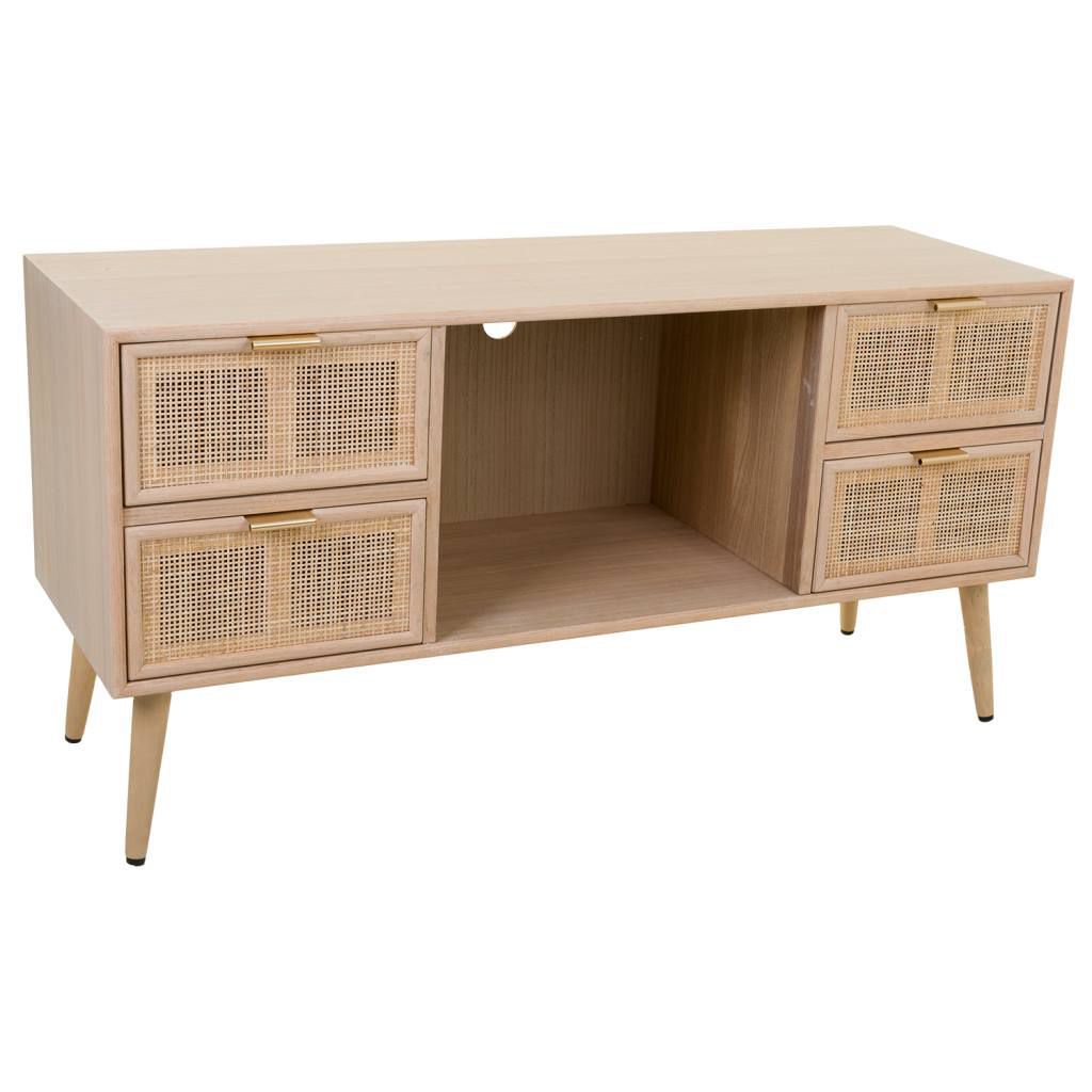 Mueble bajo de Madera y Ratán - "Trento"