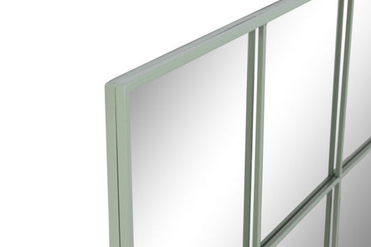 Espejo Ventana de Metal Verde Pastel - “NOE” - 122x122cm