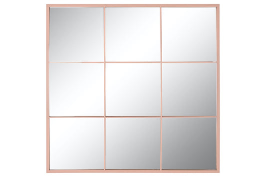 Espejo Ventana de Metal Rosa Pastel - “NOE” - 90x90cm