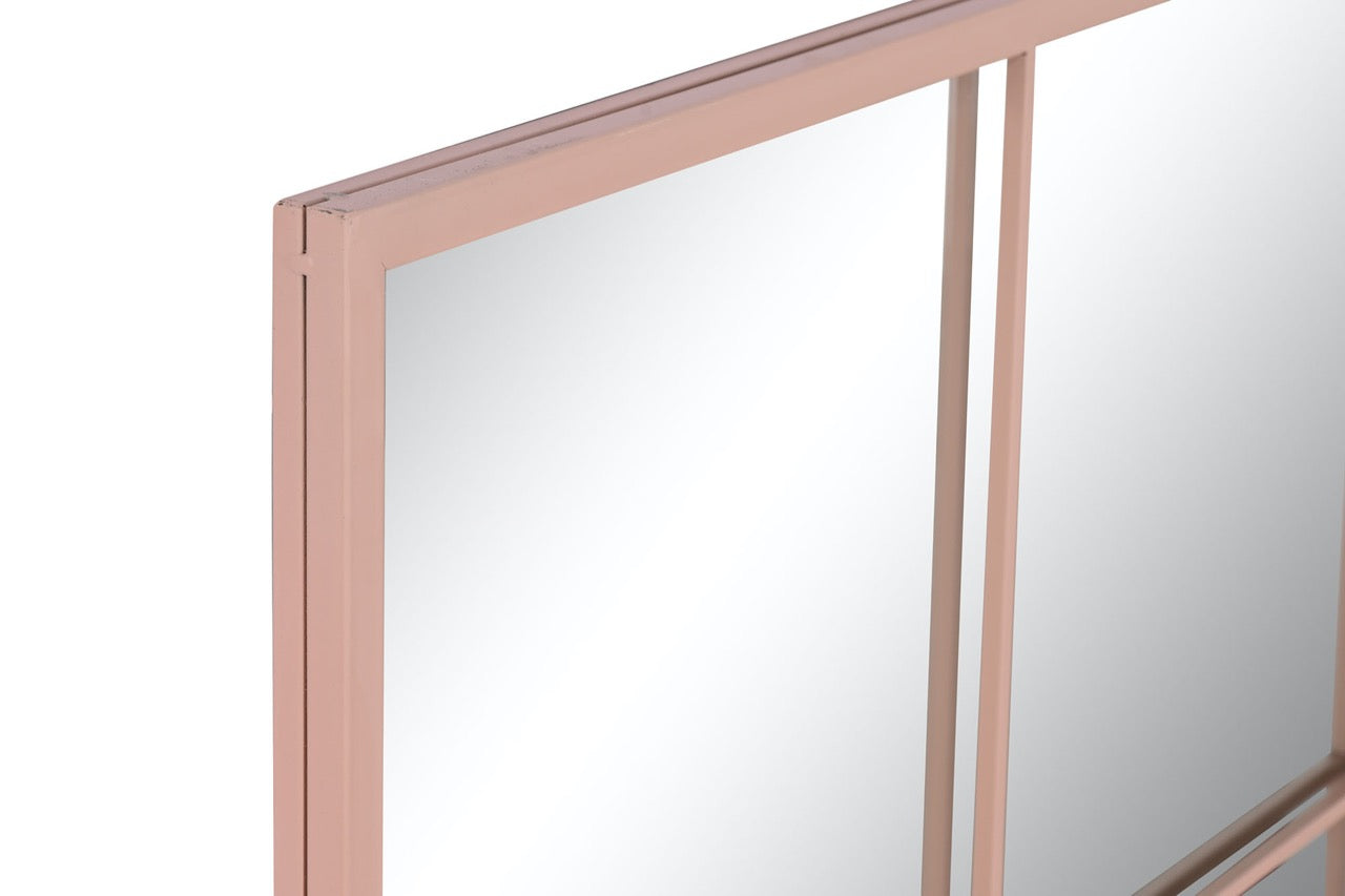 Espejo Ventana de Metal Rosa Pastel - “NOE” - 120x90cm