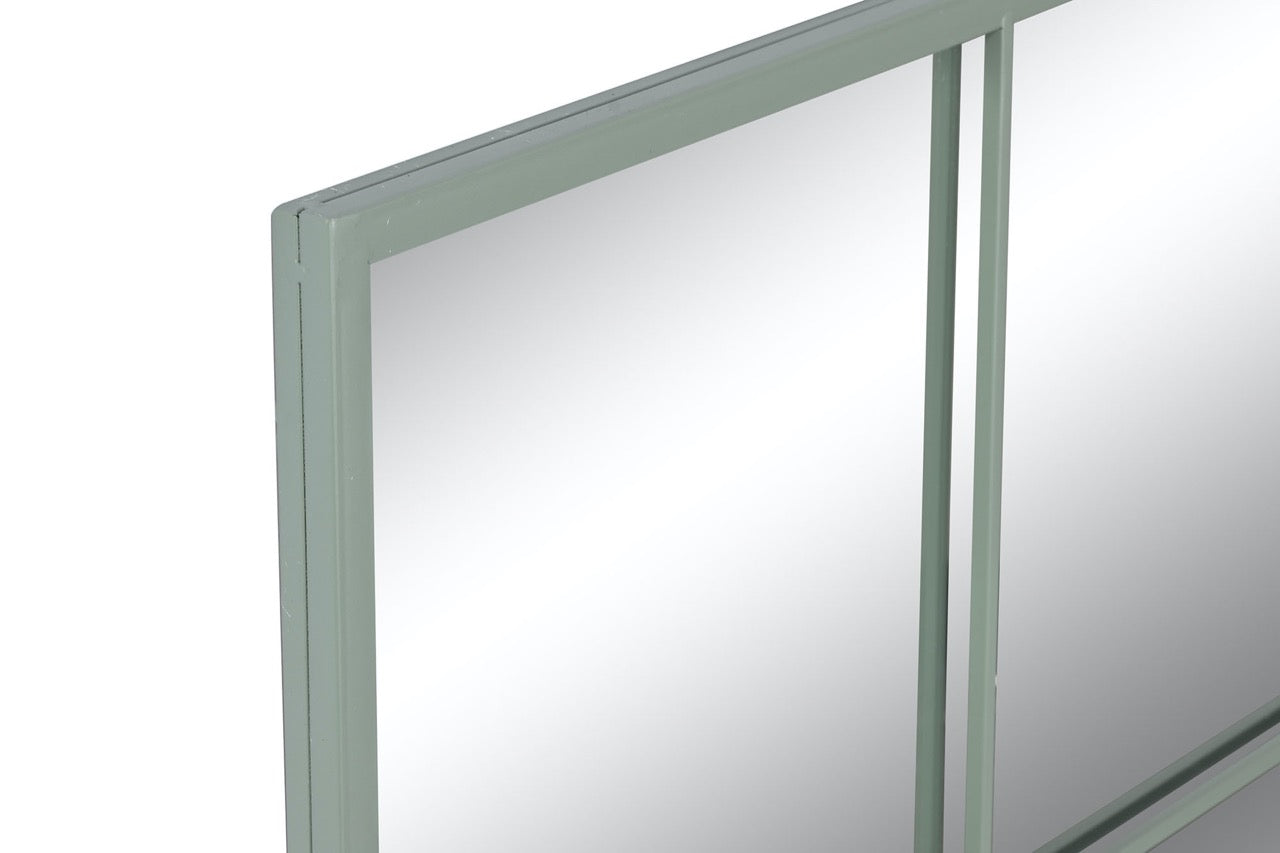 Espejo Ventana de Metal Verde Pastel - “NOE” - 90x90cm
