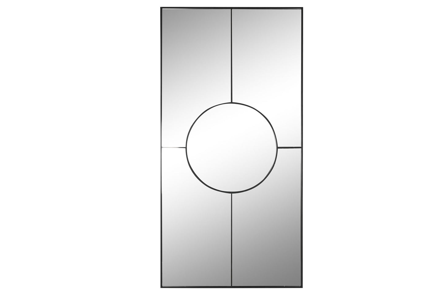 Espejo de Pared de Hierro Negro con Diseño Geométrico "ANXI" - 90×180cm