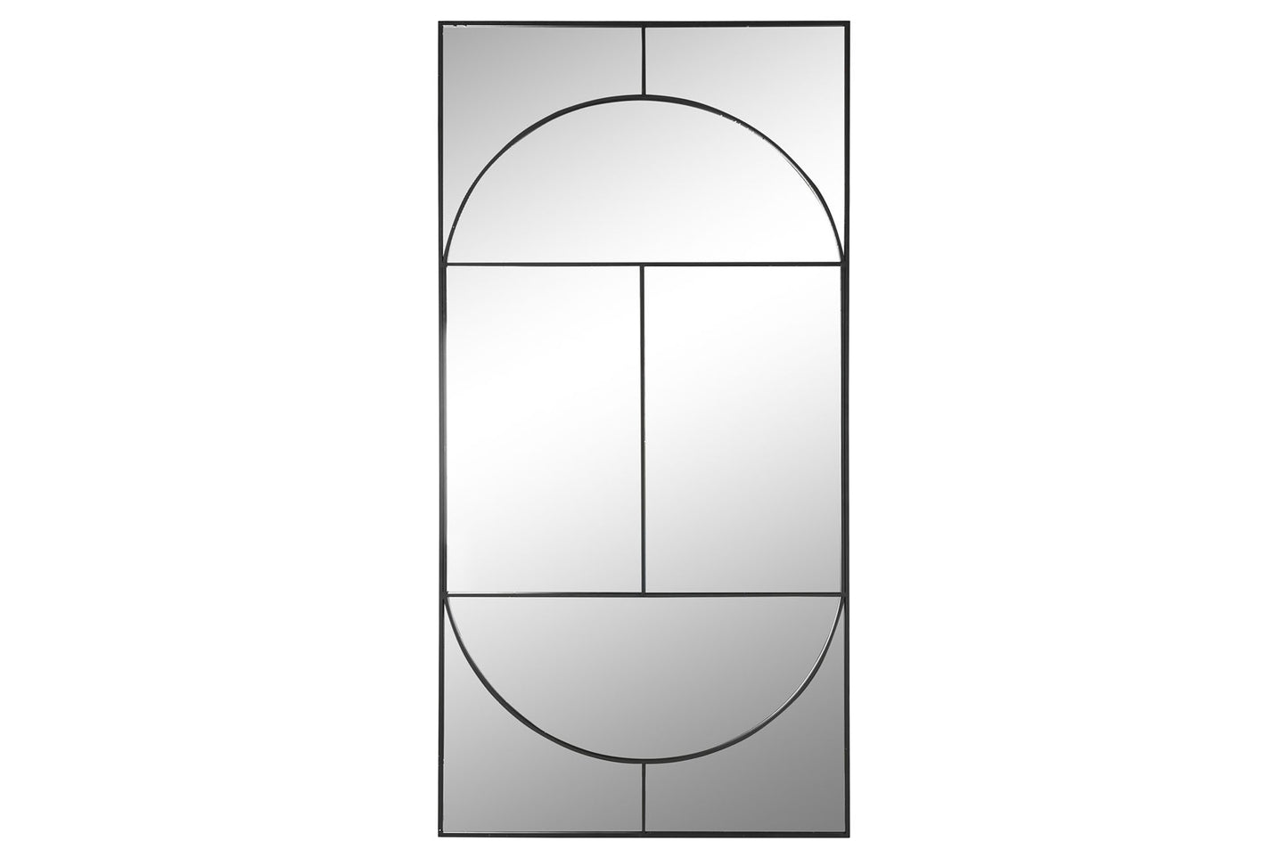 Espejo de Pared de Hierro Negro con Diseño Geométrico "ANXI" - 90×180cm