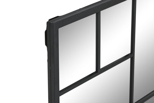 Espejo Ventana de Metal Negro - "Anxi" - 90x90cm