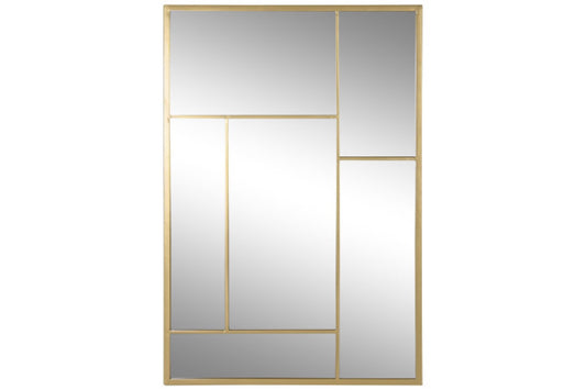 Espejo Ventana de Metal Dorado - "Anxi" - 90x60cm