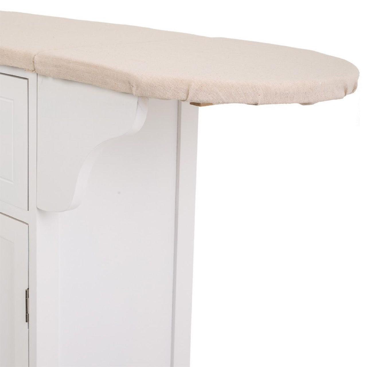 Mueble Planchado Blanco con dos Cajones / Puerta y Cestas