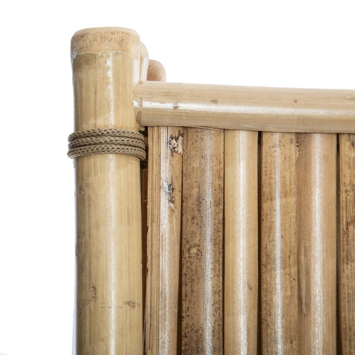 Biombo de madera y bambu marron - 5 paneles