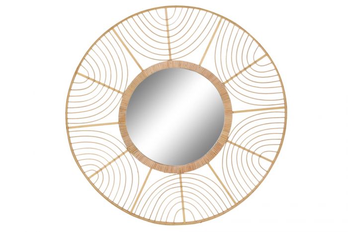 Espejo de Bambú Natural - "ISA" Ø81CM